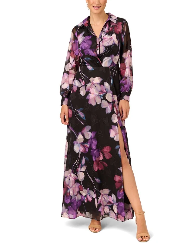 Adrianna Papell Soft Printed Maxi Dress Fashionable High-Waist Maxi Dress