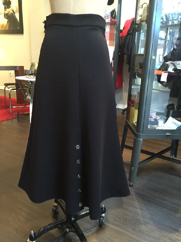 Balenciaga Sz 36 Black A-Line Midi Skirt w/Grommets NWT 2014 Runway