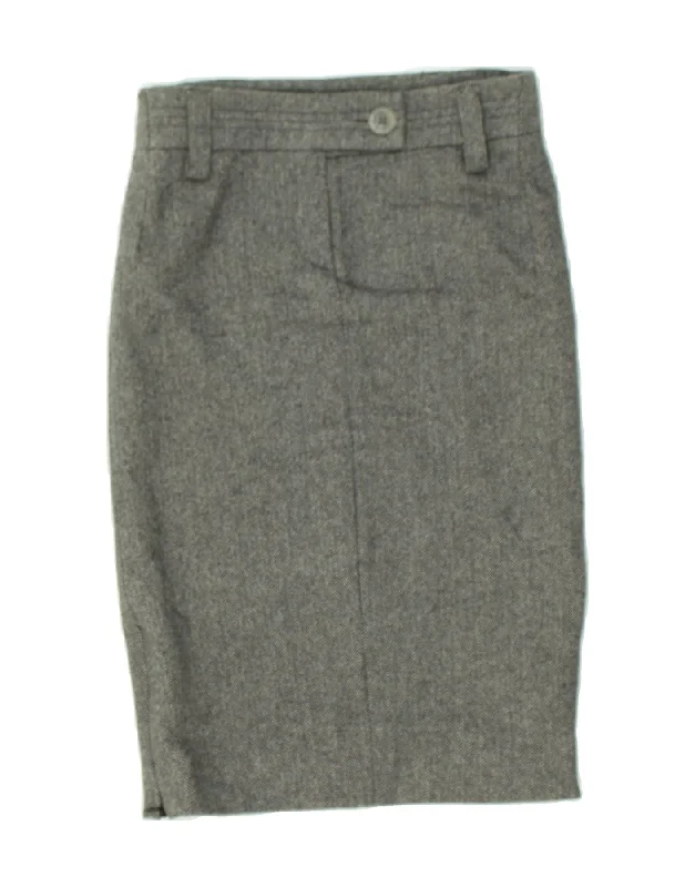 LIU JO Womens Pencil Skirt W26 Small Grey Herringbone