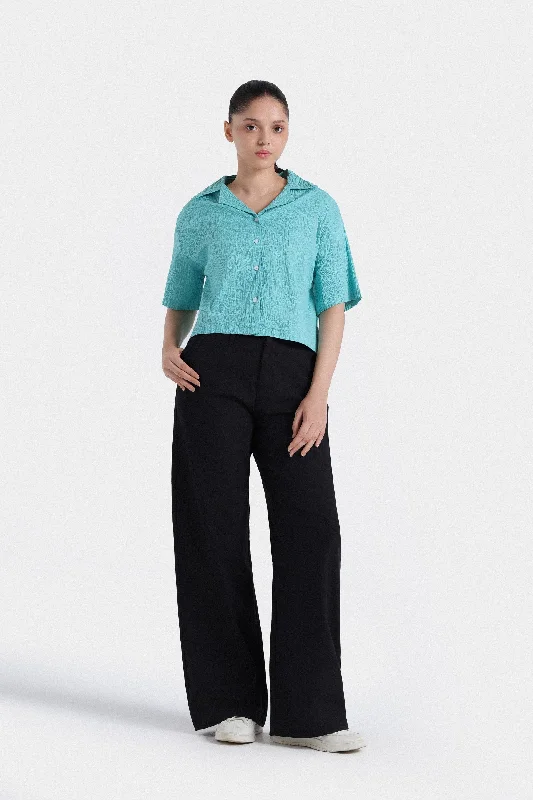 Resort Collar Super Cropped Shirt