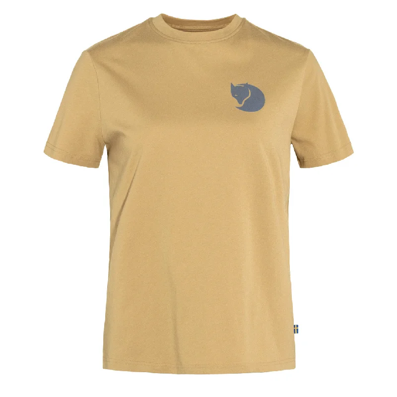 Fjallraven Womens Fox Boxy Logo Tee Dune Beige