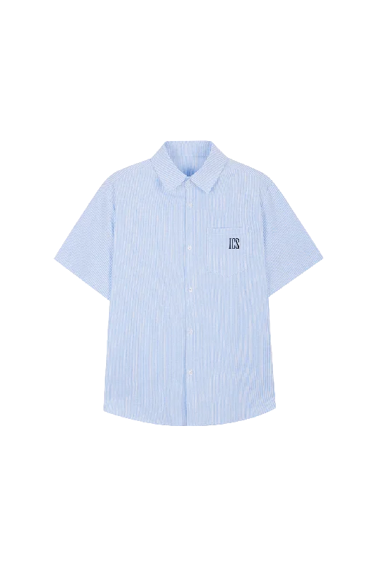 ICS Embroidered Logo Striped Short Sleeve Shirt