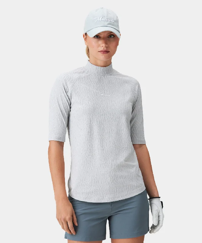 Zoe Light Gray Mock Neck Shirt