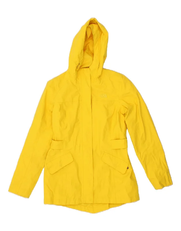 THE NORTH FACE Womens Hooded Rain Jacket UK 10 Small Yellow Nylon