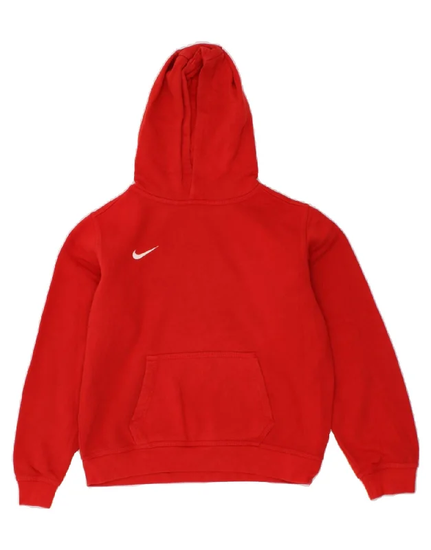 NIKE Boys Hoodie Jumper 12-13 Years Large Red Cotton