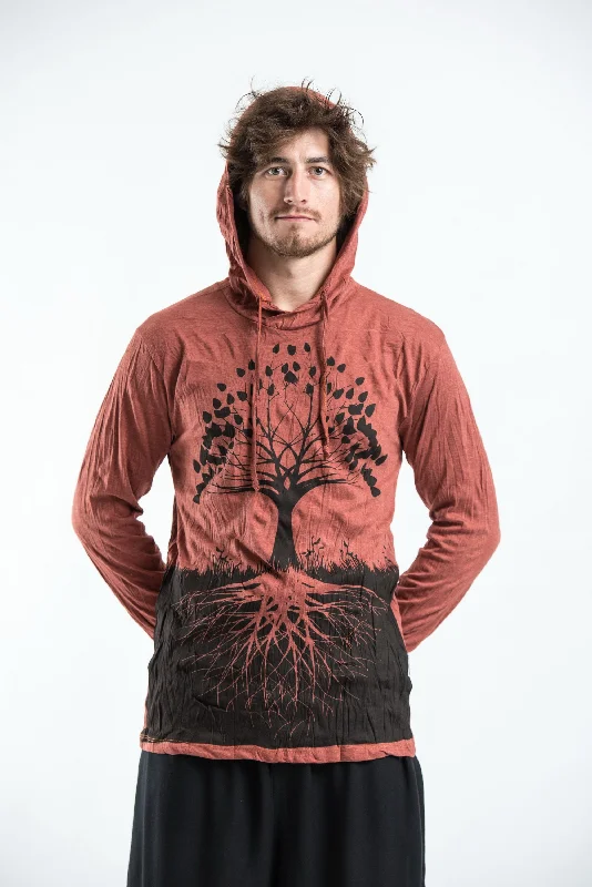 Sure Design Unisex Tree of Life Hoodie Brick